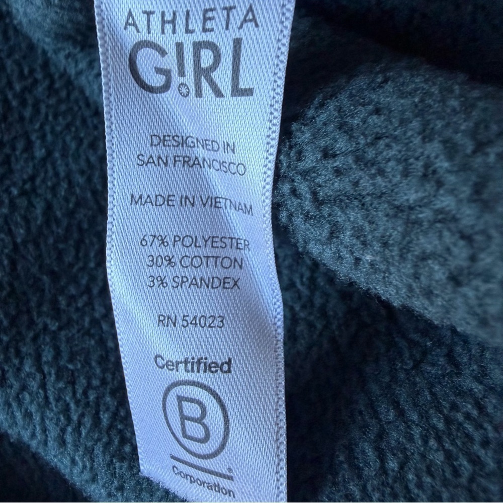 Athleta Girl Crazy Cozy Karma Wrap 2.0 SZ L (12) Abyss Heather Fleece Pullover - Picture 5 of 6